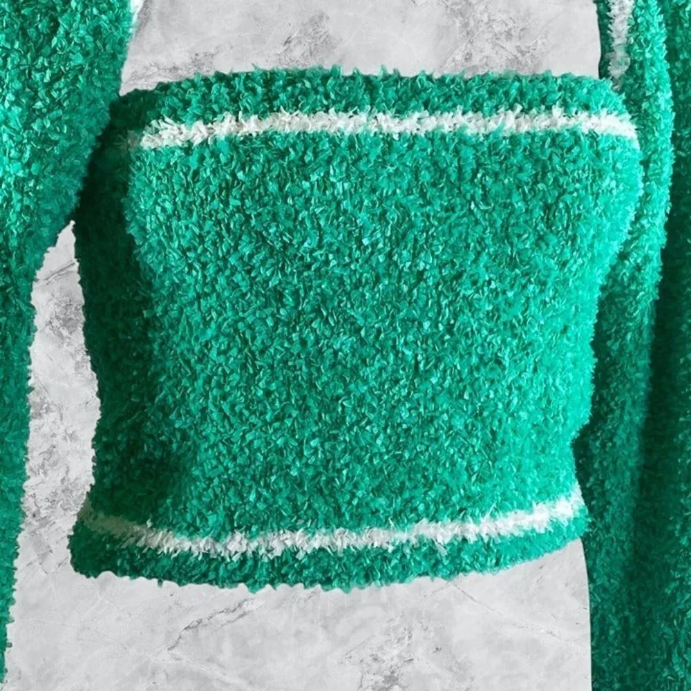 Lover and Friends Hailey Crop Sweater Set - Emerald